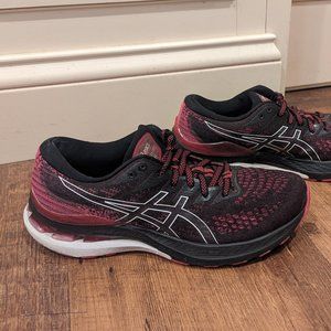 Asics Woman's Gel Kayano 28  Slip- on, Black and Pink, Running/ Walking Sneakers